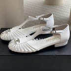 Summer New Hollow Roman Sandals White Sheepskin