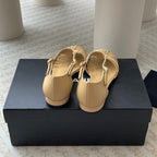 Summer New Hollow Roman Sandals Metalic gold Sheepskin