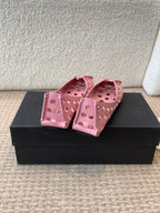 PERFO BALLET FLATS IN FLAMINGO PINK CALFSKIN