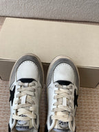 FORTY2 SNEAKERS WITH BLACK STAR WHITE CALFSKIN AND GREY SUEDE UPPER