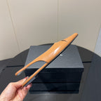 YSL SLINGBACK FLATS 25S IN MUTED ORANGE LAMBSKIN WITH GOLD HARDWARE