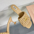 WOMEN'S MID - HEEL APRICOT COLOR LEATHER