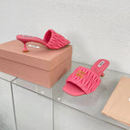 Women's Mid - Heel Rose Leather