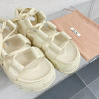 Roman Strap Thick-Soled Cream Sandals