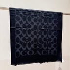 LONG SCARF 195 CM IN BLACK CASHMERE 332742