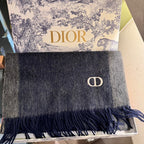 SCARF 180 CM IN NAVY BLUE CASHMERE AND WOOL 408839