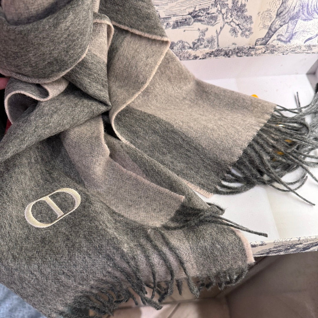 SCARF 180 CM IN MO GRAY CASHMERE AND WOOL 408840
