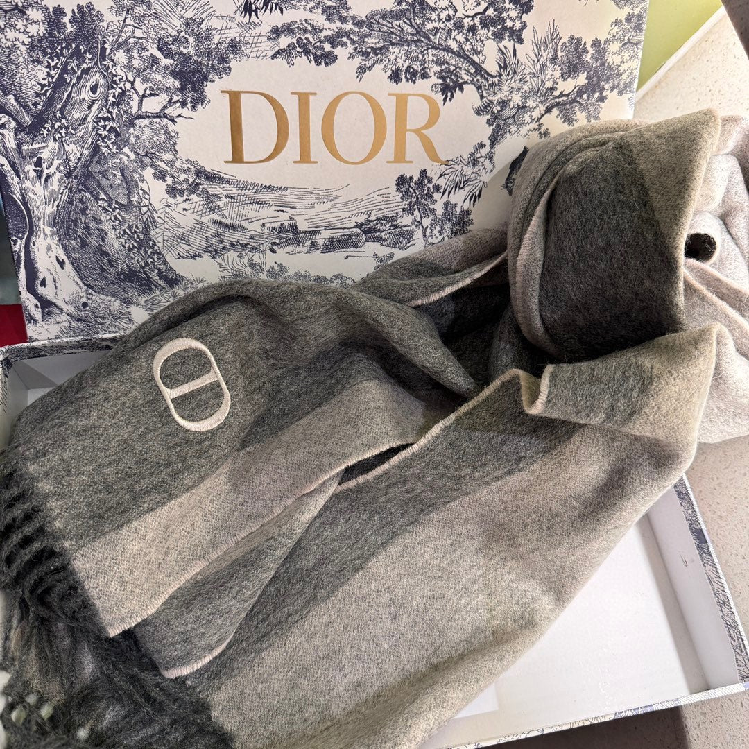 SCARF 180 CM IN MO GRAY CASHMERE AND WOOL 408840
