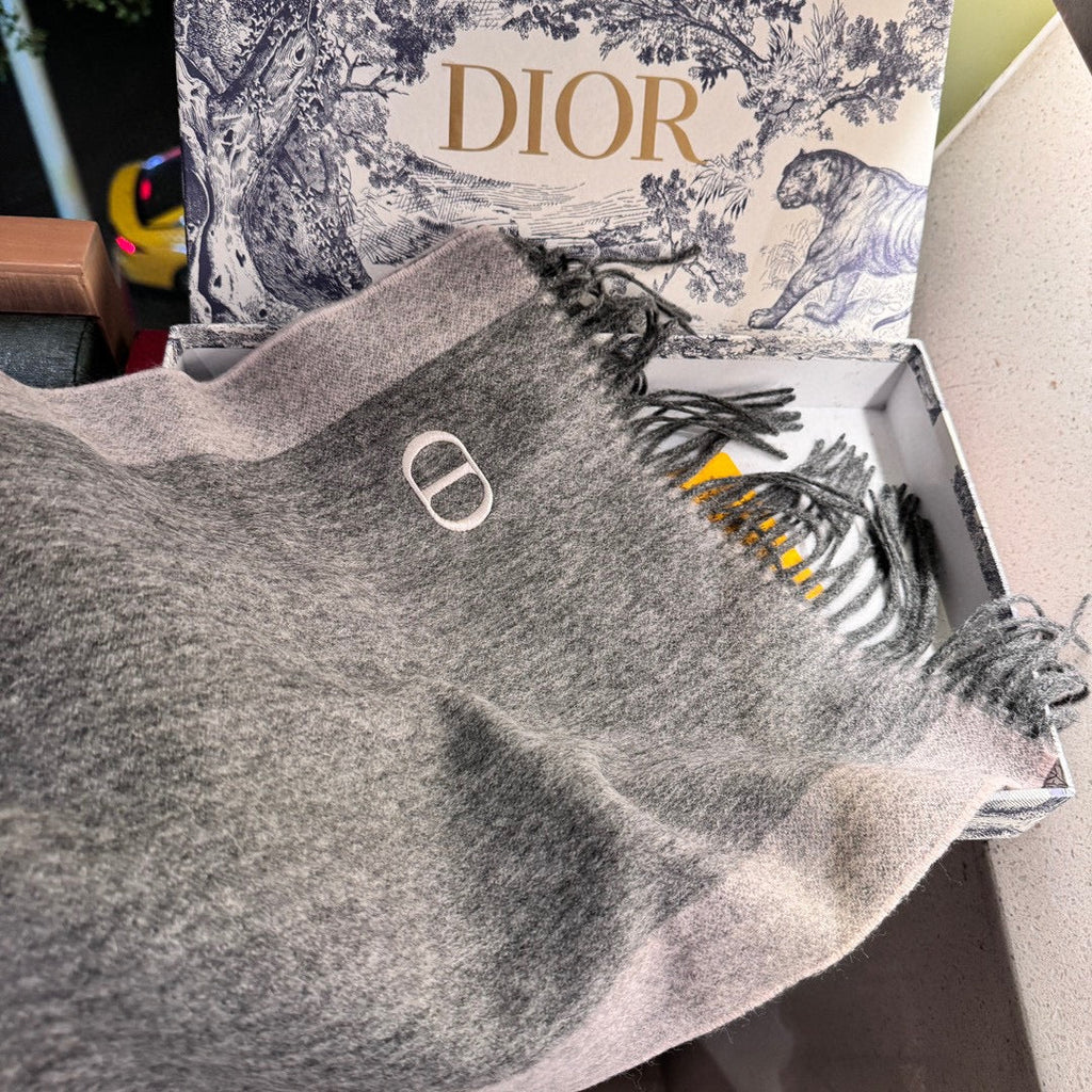 SCARF 180 CM IN MO GRAY CASHMERE AND WOOL 408840