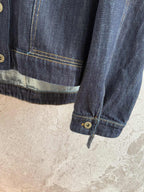 Loewe Pocket Leather Jacket Dark Blue Denim Cotton