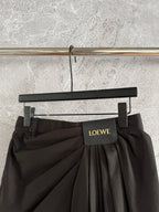 Loewe Draped Skirt Brown Polyester Fiber