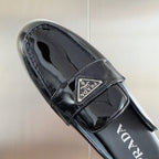 Pra Black Patent Leather Mule 25mm Rubber Sole