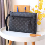 LV N40504 Takeoff Pouch Black Flower Damier Infini Leather 179424