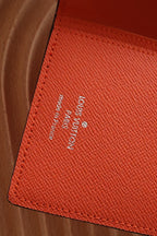LV BRAZZA Wallet Orange Taiga Leather & Monogram Eclipse Canvas 180048