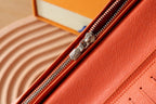 LV BRAZZA Wallet Orange Taiga Leather & Monogram Eclipse Canvas 180048