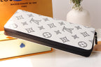LV Zipper Wallet White Black Monogram Cowhide 248061