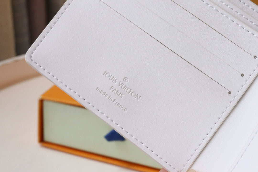 LV Multiple Wallet White Black Monogram Cowhide 248063