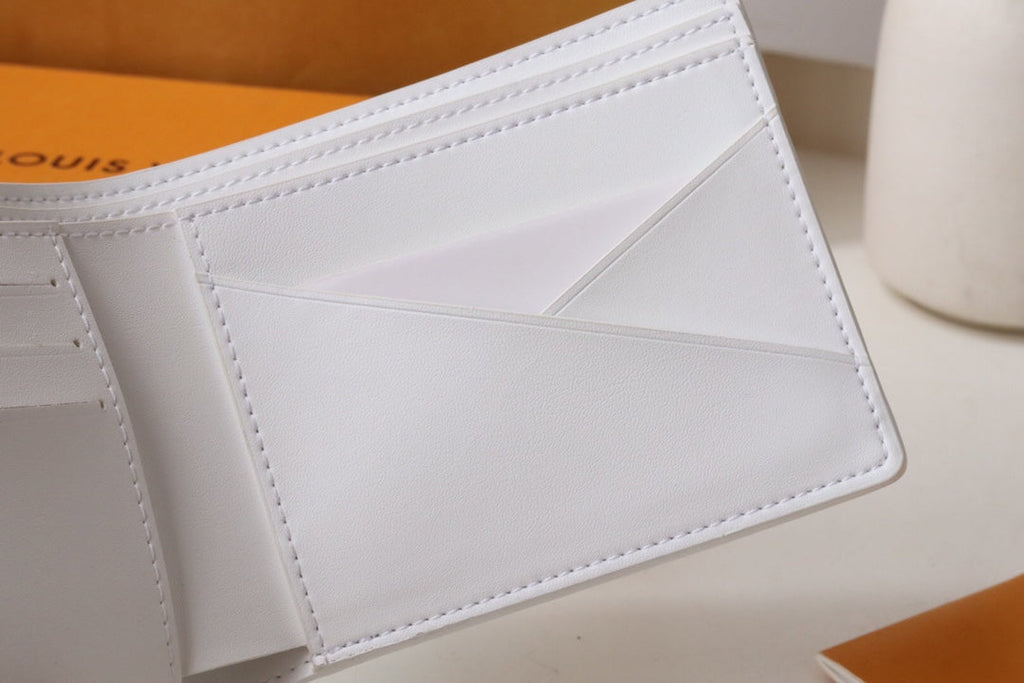 LV Multiple Wallet White Black Monogram Cowhide 248063