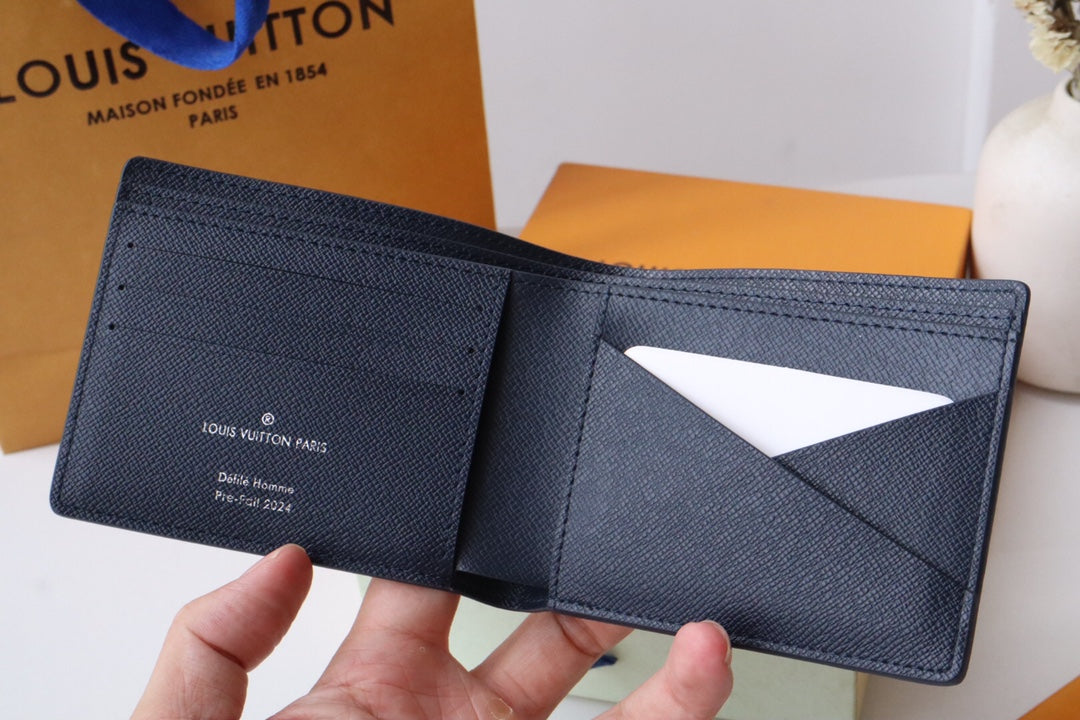 LV Multiple Wallet Blue Damier Heritage Canvas 217108