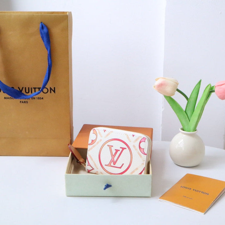 LV By the Pool Zippy Coin Purse Pink Monogarm Tiles Print Canvas 204710