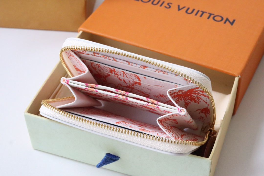 LV By the Pool Zippy Coin Purse Pink Monogarm Tiles Print Canvas 204710