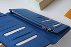 LV M11580 Brazza Wallet Gray Blue Cowhile 224132