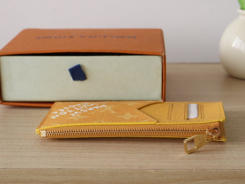 LV Coin Card Holder Yellow Monogram Heritage Canvas 224159