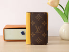 LV Pocket Card Holder Wallet Yellow Monogram Canvas & Cowhide 224113
