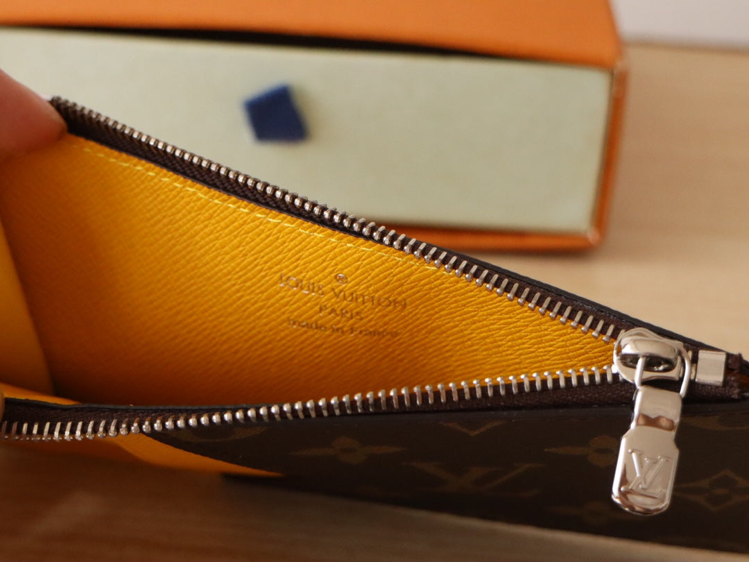 LV Zipper Card Holder Yellow Monogram Canvas & Calfskin 224123