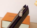 LV Zipper Card Holder Purple Monogram Canvas & Calfskin 224124