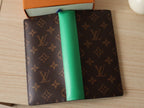LV M81538 Brazza Wallet Green Monogram Canvas & Calfskin 224093
