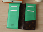 LV M81538 Brazza Wallet Green Monogram Canvas & Calfskin 224093