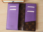 LV M81538 Brazza Wallet Purple Monogram Canvas & Calfskin 224095