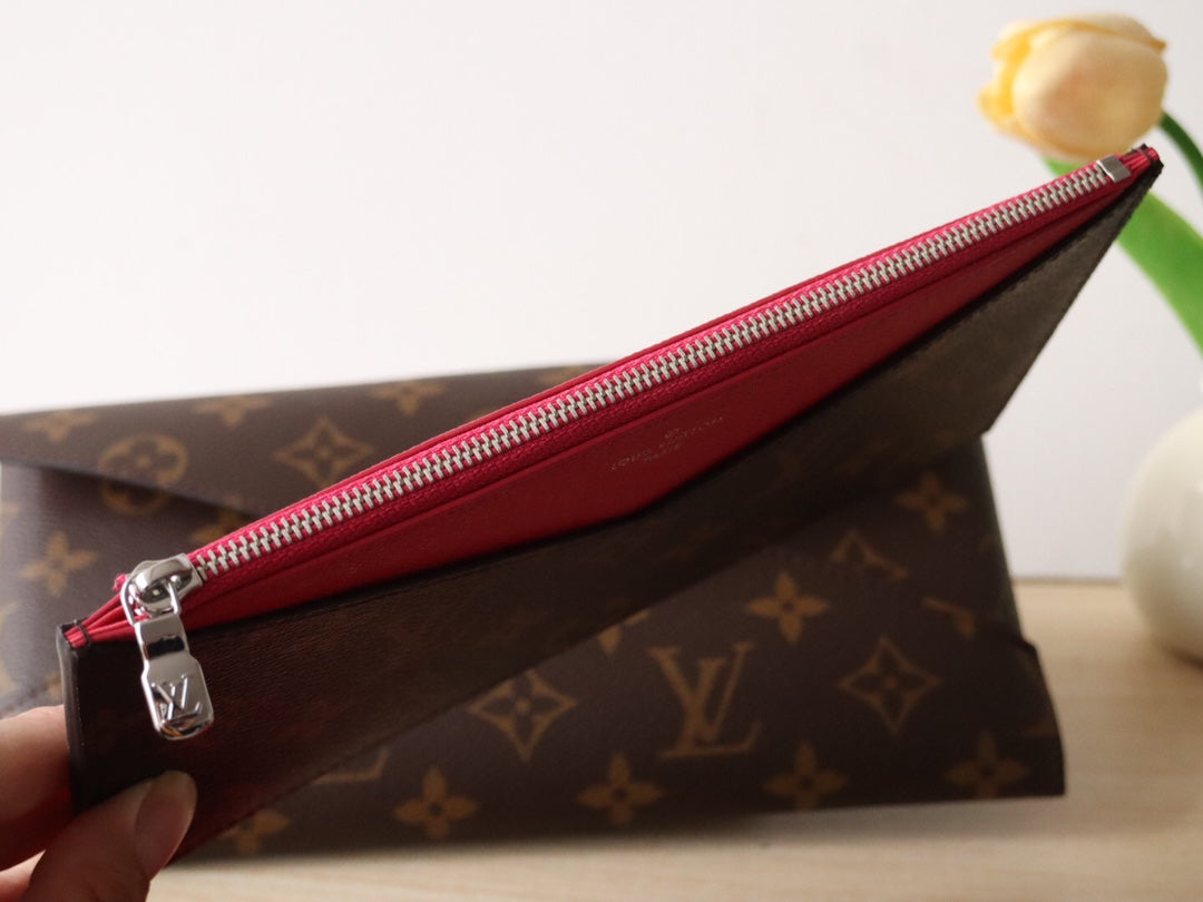 LV M12359 Kirigami Organizer Wallet Pondichery Pink Cowhide 247860