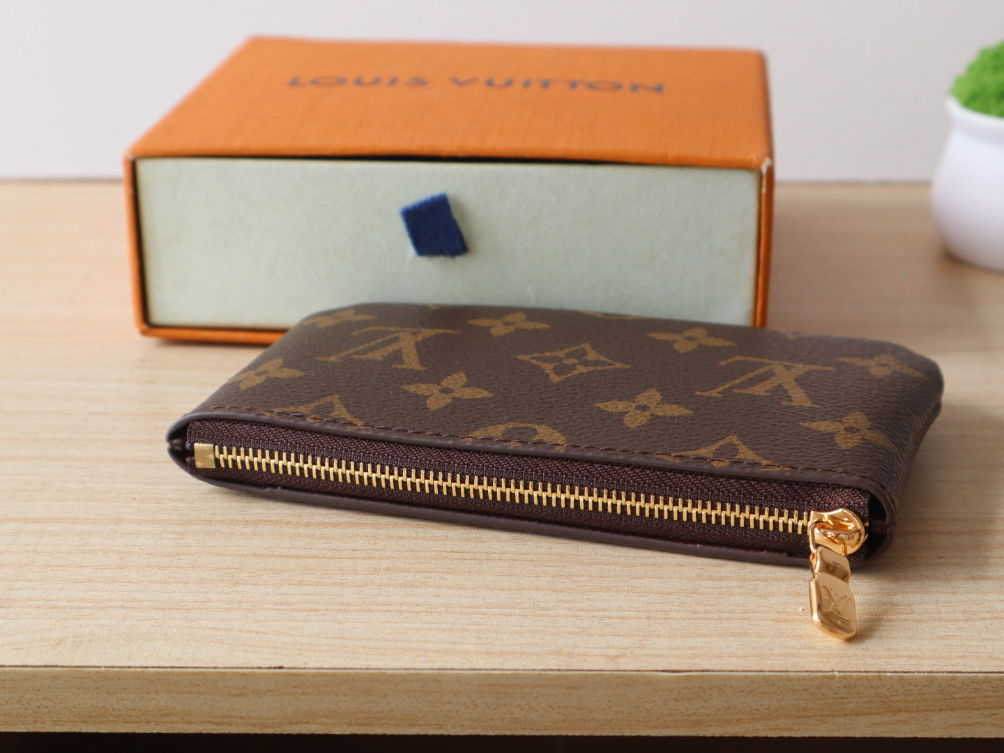 LV Pochette Clés Medium 15cm Brown Monogram Canvas GHW