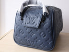 LV Dopp Kit Toiletry Bag Navy Blue Monogram Calfskin & Cowhide247596