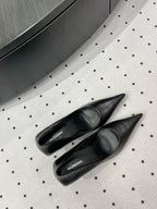 CLASSIC PUMPS 65MM IN BLACK LIZARD PATTERN CALFSKIN