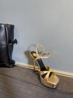 DEBBIE PLATFORM SANDALS IN GOLD METALLIC SMOOTH LAMBSKIN