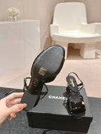 HIGH HEELS SANDAL IN BLACK LAMBSKIN