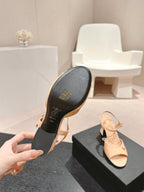 HIGH HEELS SANDAL IN BISQUE CREAM LAMBSKIN