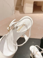 HIGH HEELS SANDAL IN WHITE LAMBSKIN