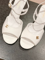 HIGH HEELS SANDAL IN WHITE LAMBSKIN