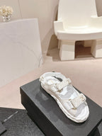 CC DAD SANDALS IN WHITE CALFSKIN
