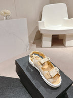 CC DAD SANDALS IN LIGHT YELLOW CALFSKIN