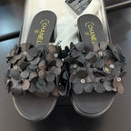 MID HEEL 45 MM MULE IN BLACK CALFSKIN
