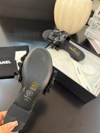 FLAT MULE 15 MM IN BLACK CALFSKIN