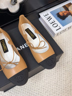 FLAT MARY JANE PUMPS IN DIJON YELLOW LAMBSKIN MIX BLACK FABRIC