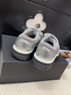 SNEAKERS WITH THREE STRAPS IN SILVER CALFSKIN