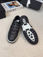 SNEAKERS WITH THREE STRAPS IN BLACK CALFSKIN