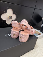 25C Sandal 45mm Open Heel Pink Lambskin 233489